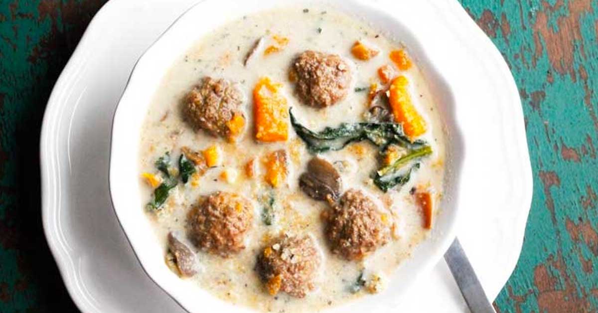 Slow Cooker Meatball Soup With Potatoes And Kale