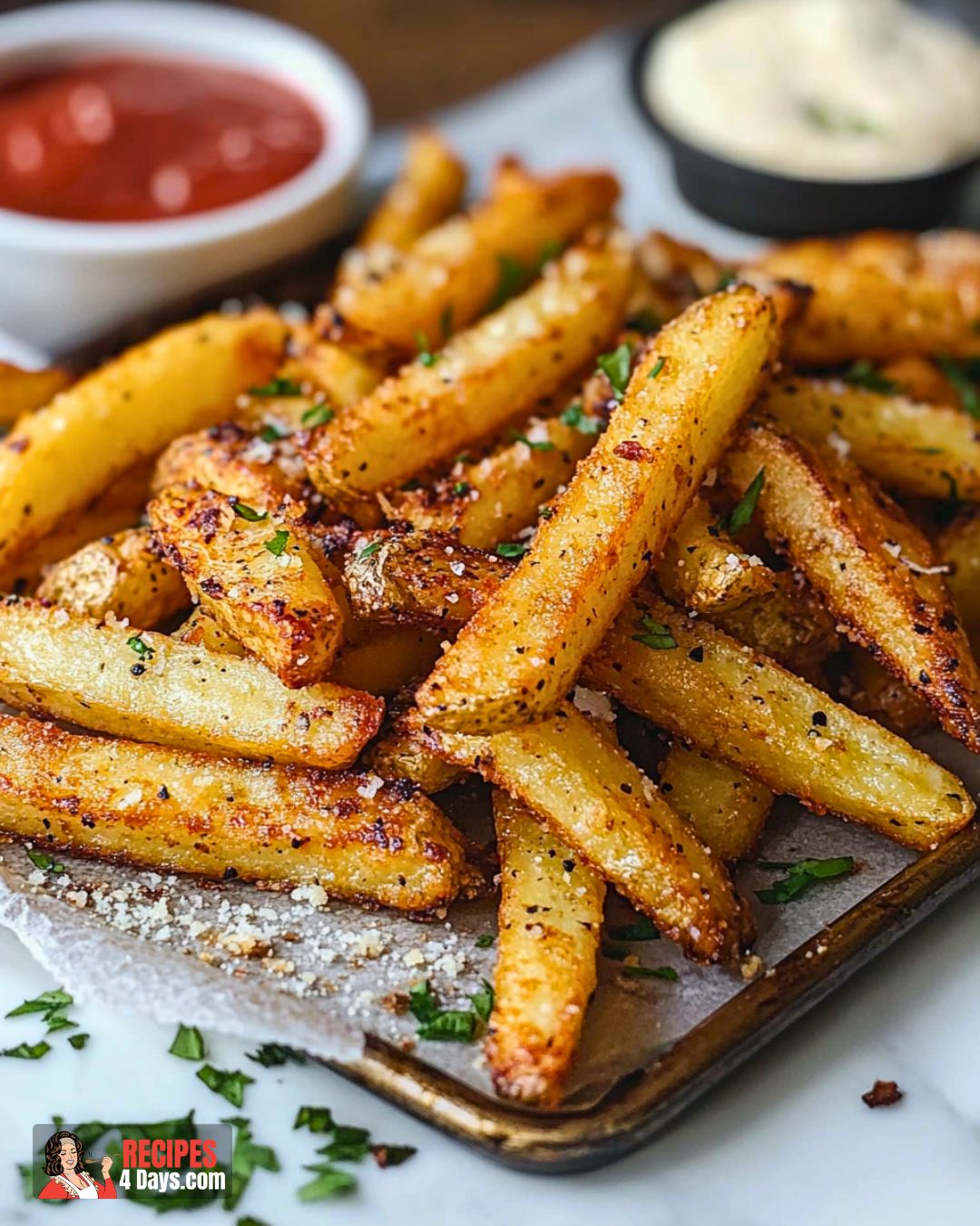 Baked Garlic & Parmesan Fries Recipe