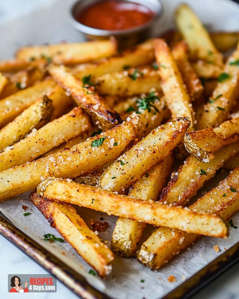 Serving Baked Garlic & Parmesan Fries