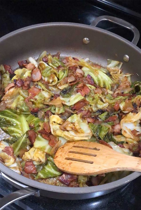Southern Fried Cabbage with Bacon, and Onion!