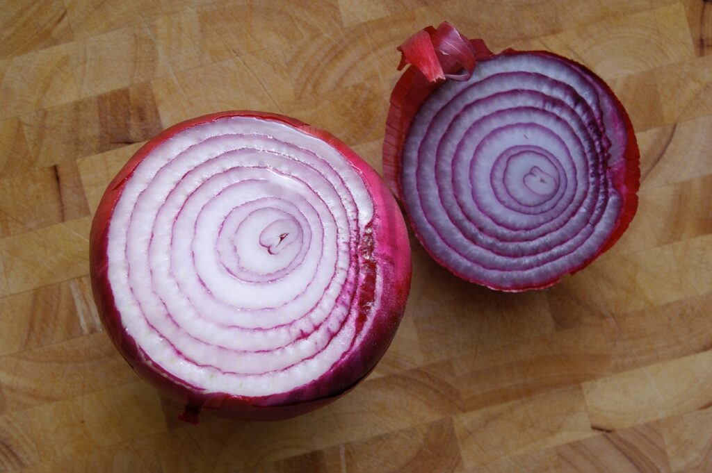 halfed red onion