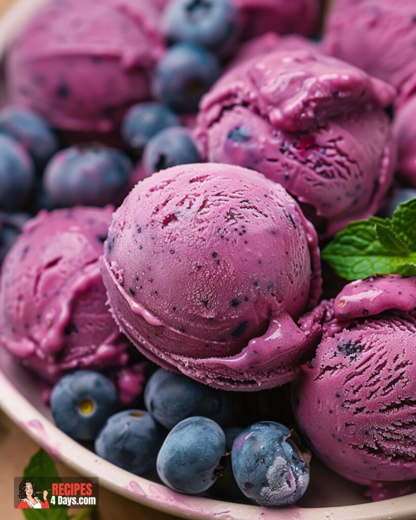 Serving Blueberry Sorbet