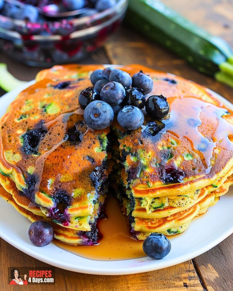 Making Blueberry Zucchini Pancakes