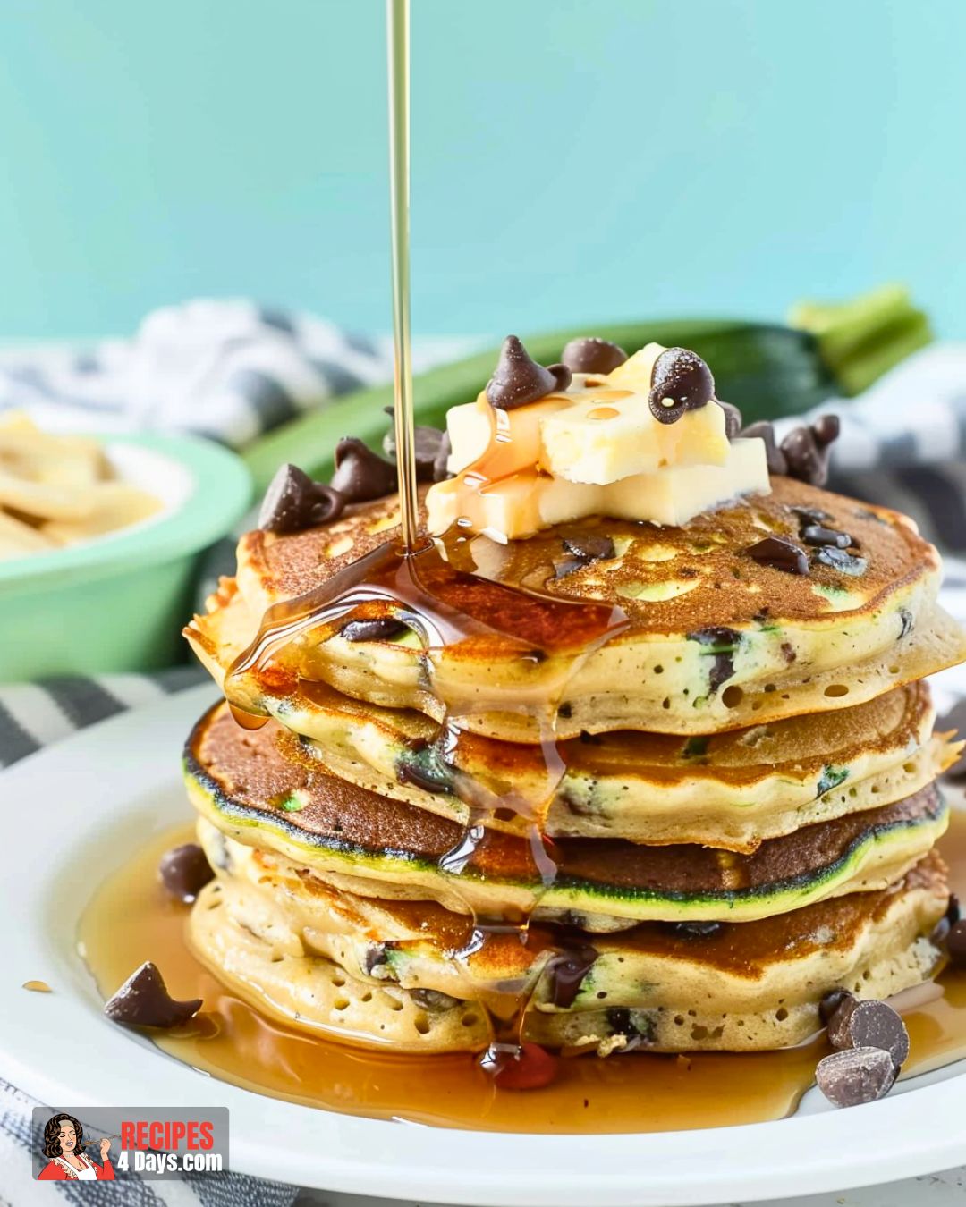 Chocolate Chip Zucchini Pancakes Recipe