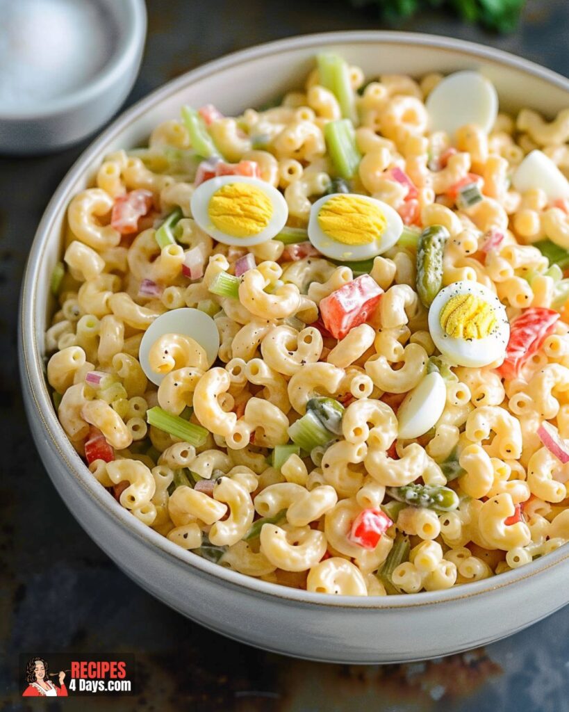 Making Classic Macaroni Salad