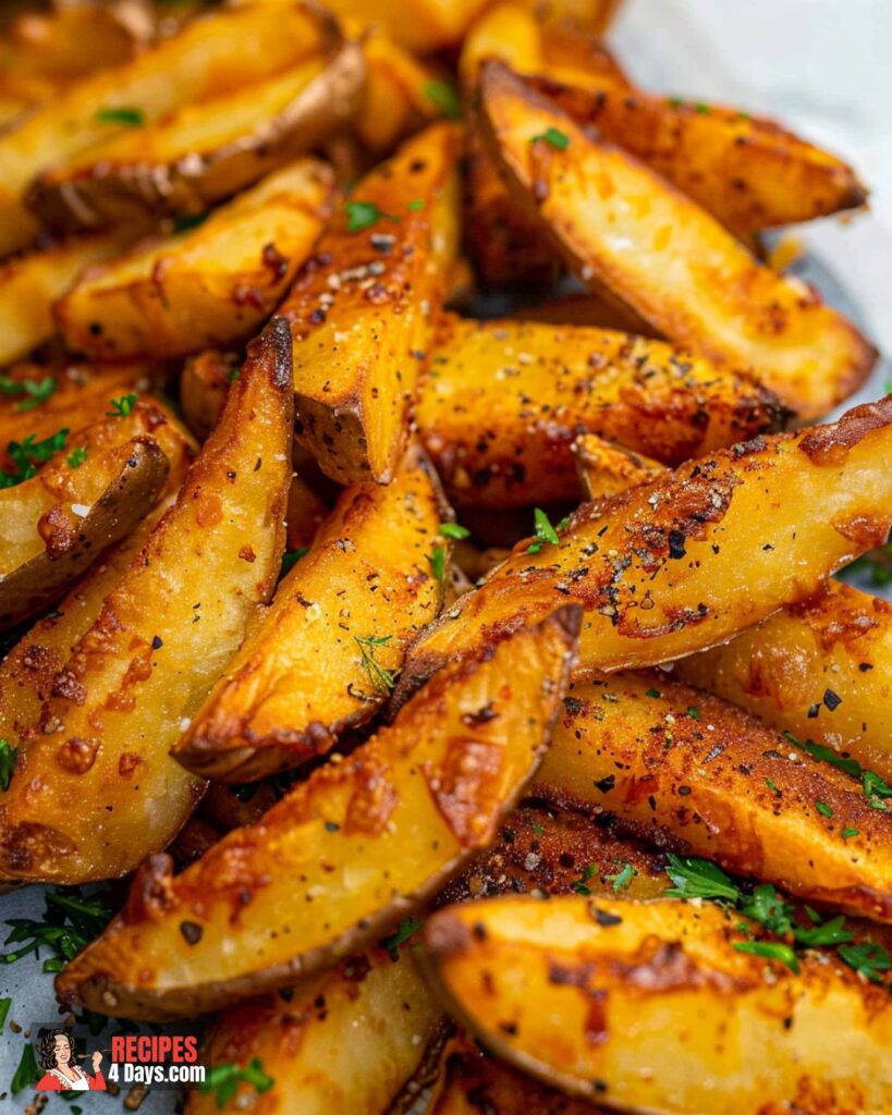 Making Crispy Baked Wedge Fries