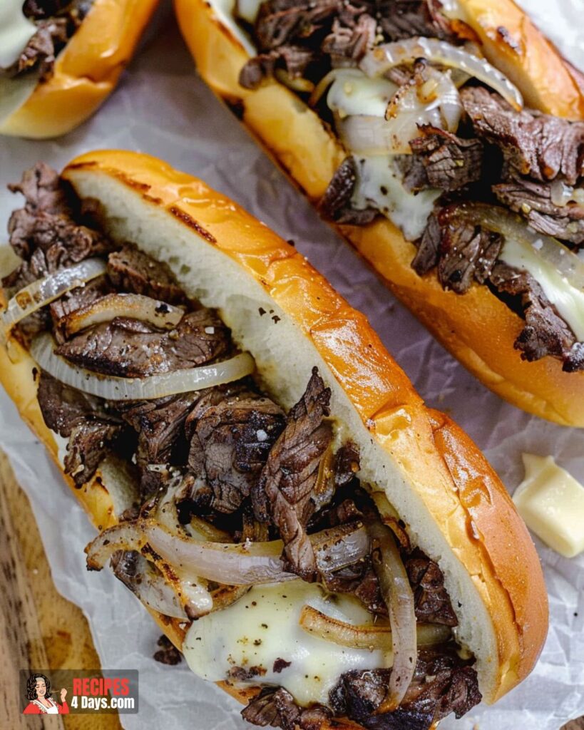 Making Easy Philly Cheesesteak Sandwich 