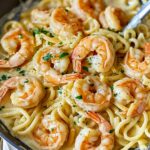 Garlic Shrimp Alfredo in Four Cheese Pasta Sauce Recipe