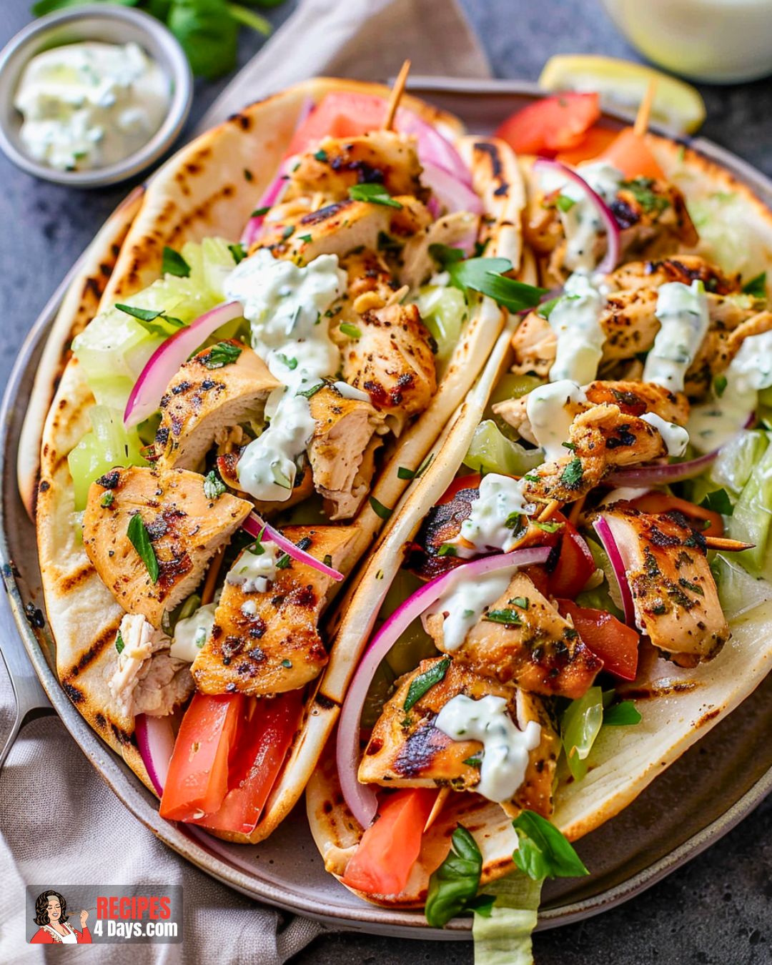 Greek Chicken Gyros with Tzatziki Recipe