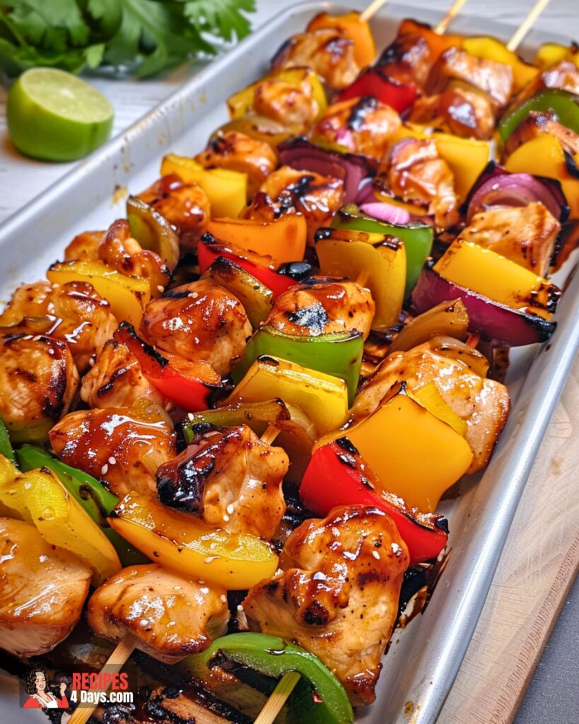 Preparing Grilled Teriyaki Chicken Kabobs