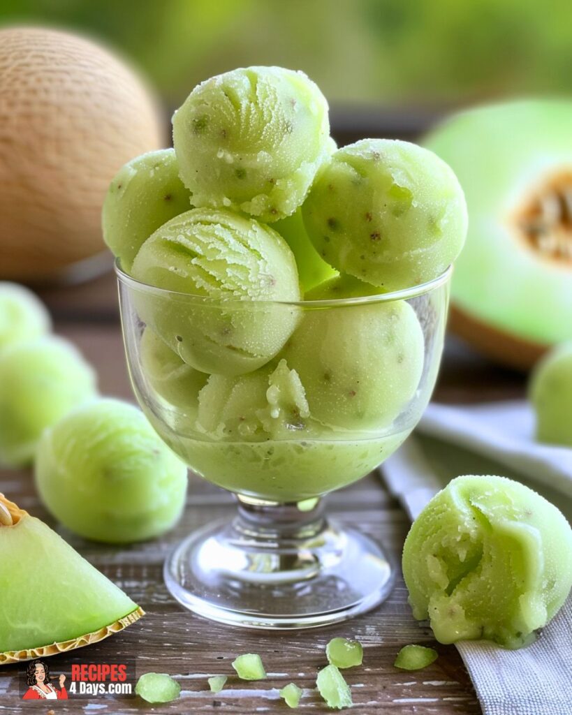 Serving Honeydew Sorbet