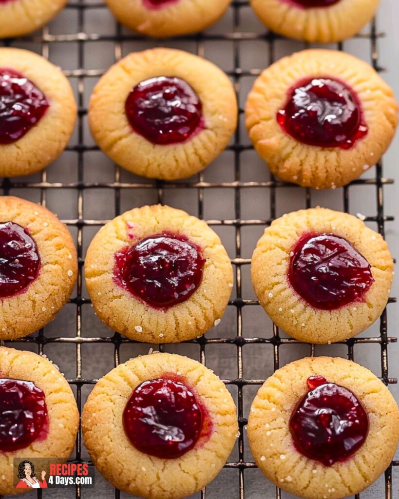 Preparing Jam Thumbprint Cookies