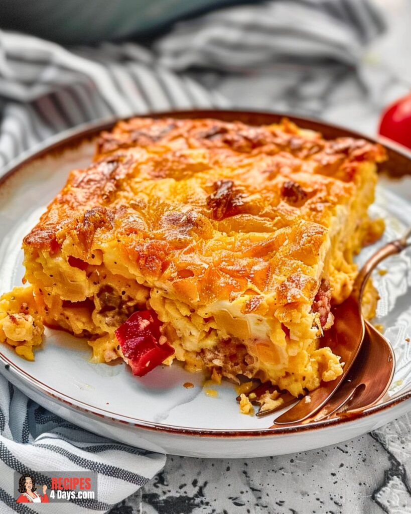 Serving Keto Breakfast Casserole