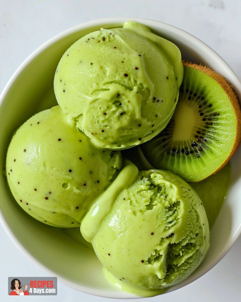 Serving Kiwi Sorbet (4 Ingredients)