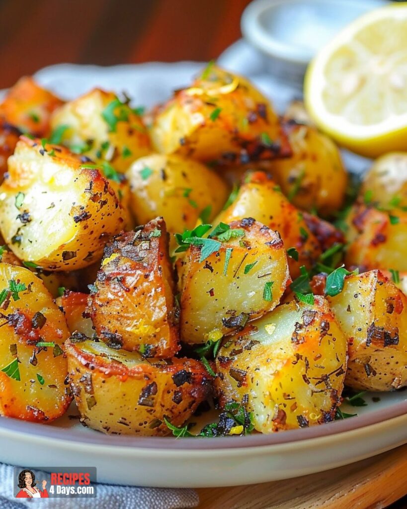 Serving Lemon Herb Roasted Potatoes