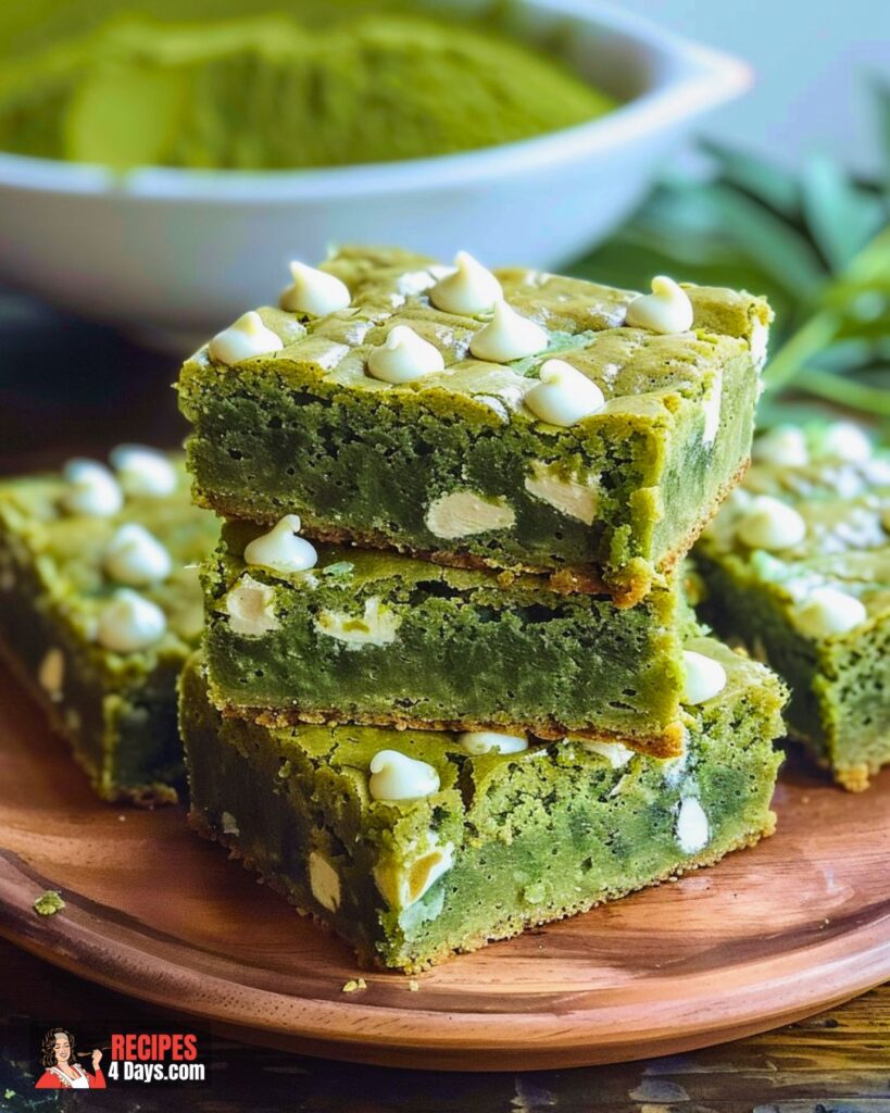 Making Matcha Green Tea White Chocolate Blondies