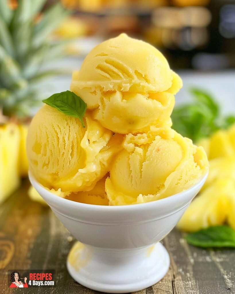 Making Pineapple Sorbet