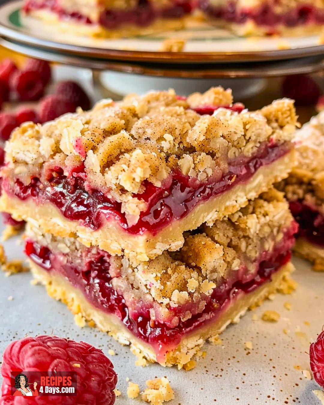 Raspberry Streusel Dessert Bars Recipe