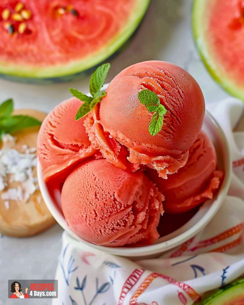 Making Watermelon Sorbet