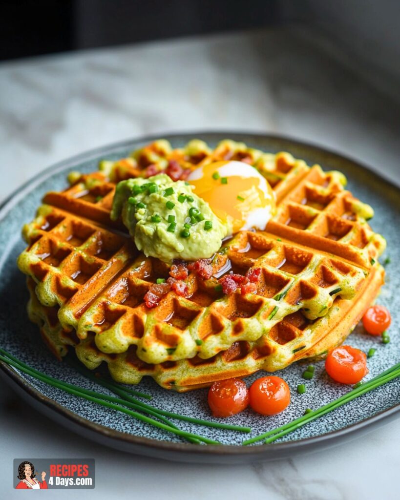 Serving Suggestion for Zucchini Cheddar Waffles