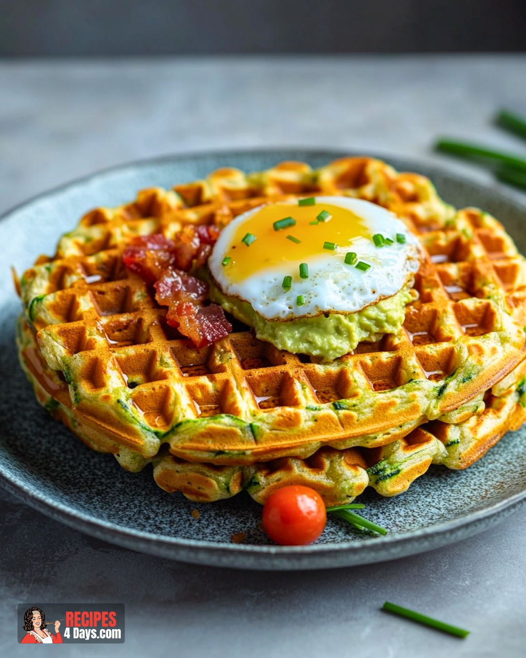 Zucchini Cheddar Waffles Recipe