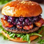 Blueberry Blue Cheese Bacon Burger Recipe