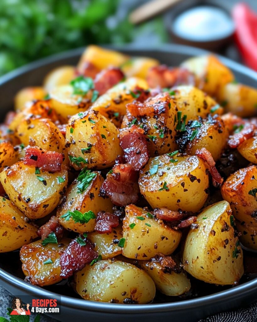 Crisp Roast Potatoes with Honey and Bacon