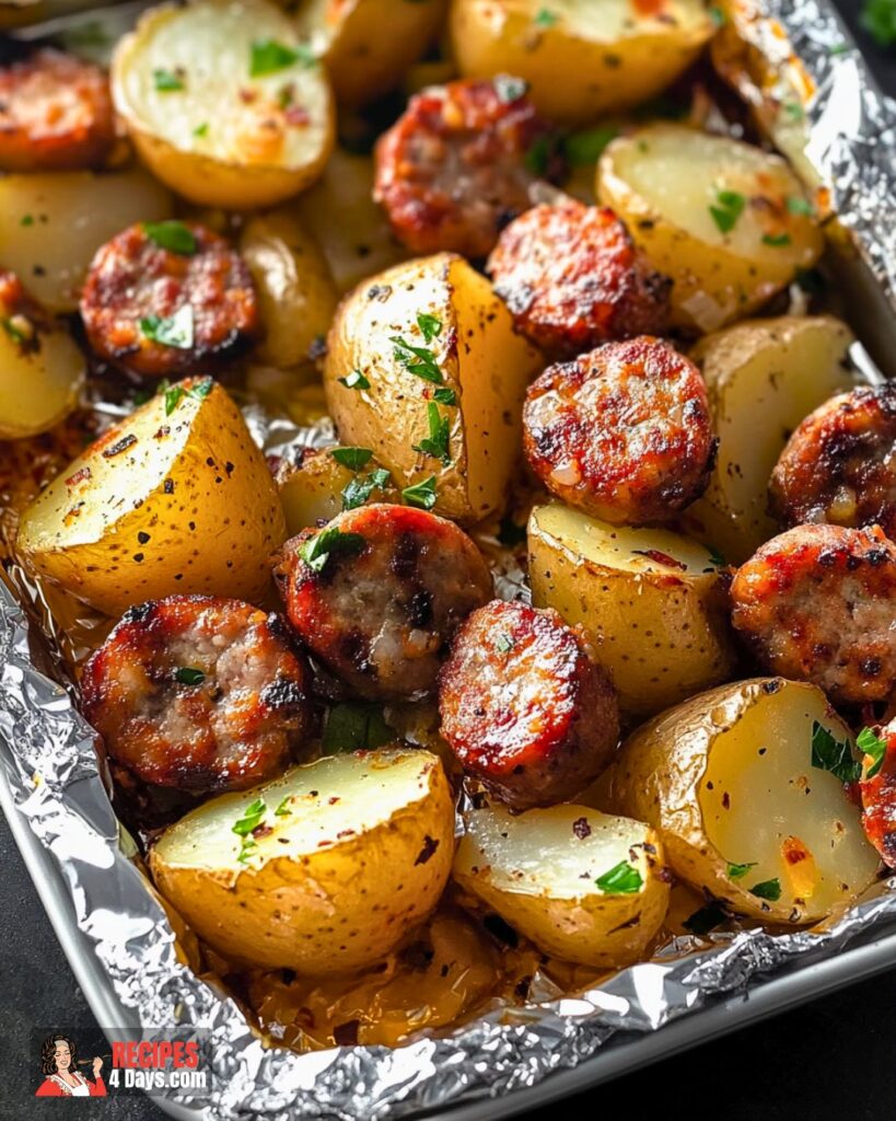 Foil-Packet Potatoes and Sausage Recipe