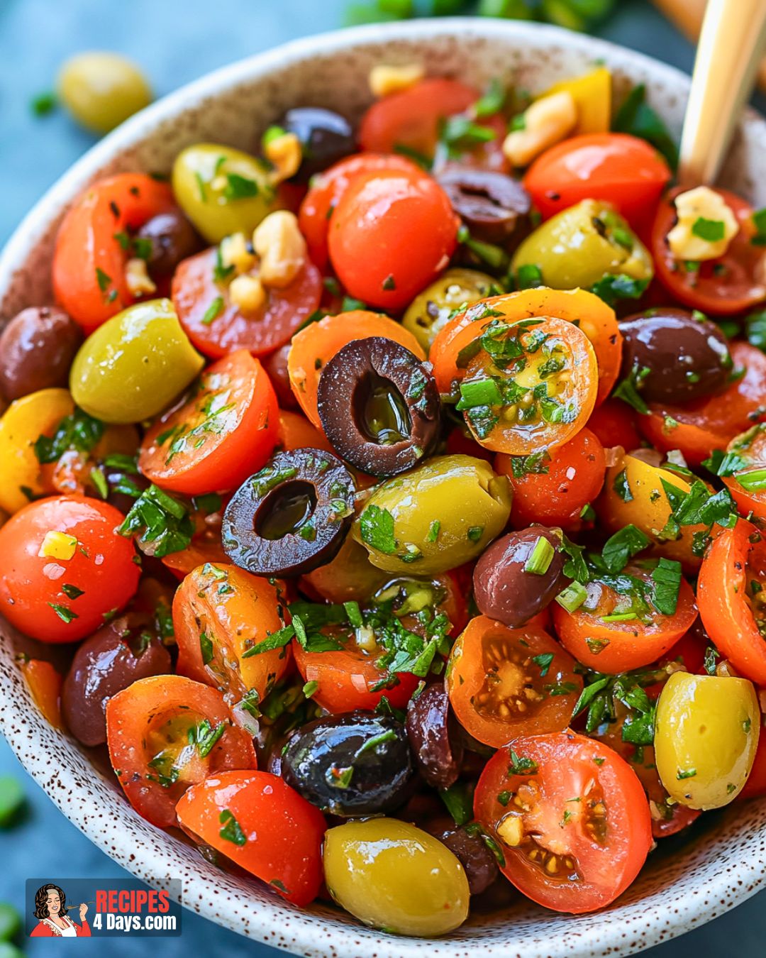 Fresh Cherry Tomato Salad with Olives Recipe