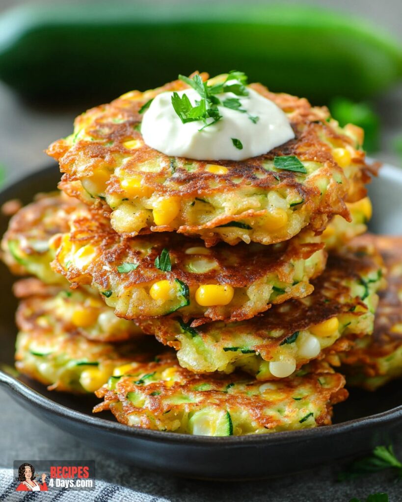 Making Fresh Zucchini Corn Fritters