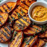 Grilled Sweet Potatoes with dipping sauce