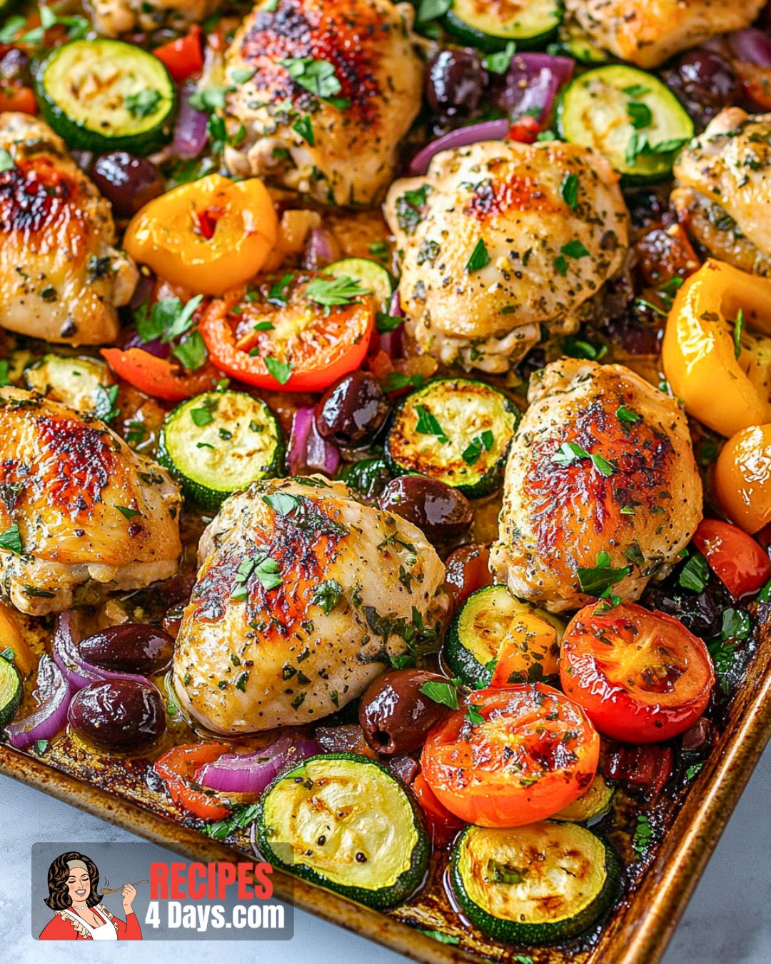 Mediterranean Chicken Sheet Pan Dinner Recipe