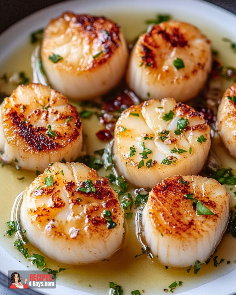 Serving Pan-Seared Butter Scallops 