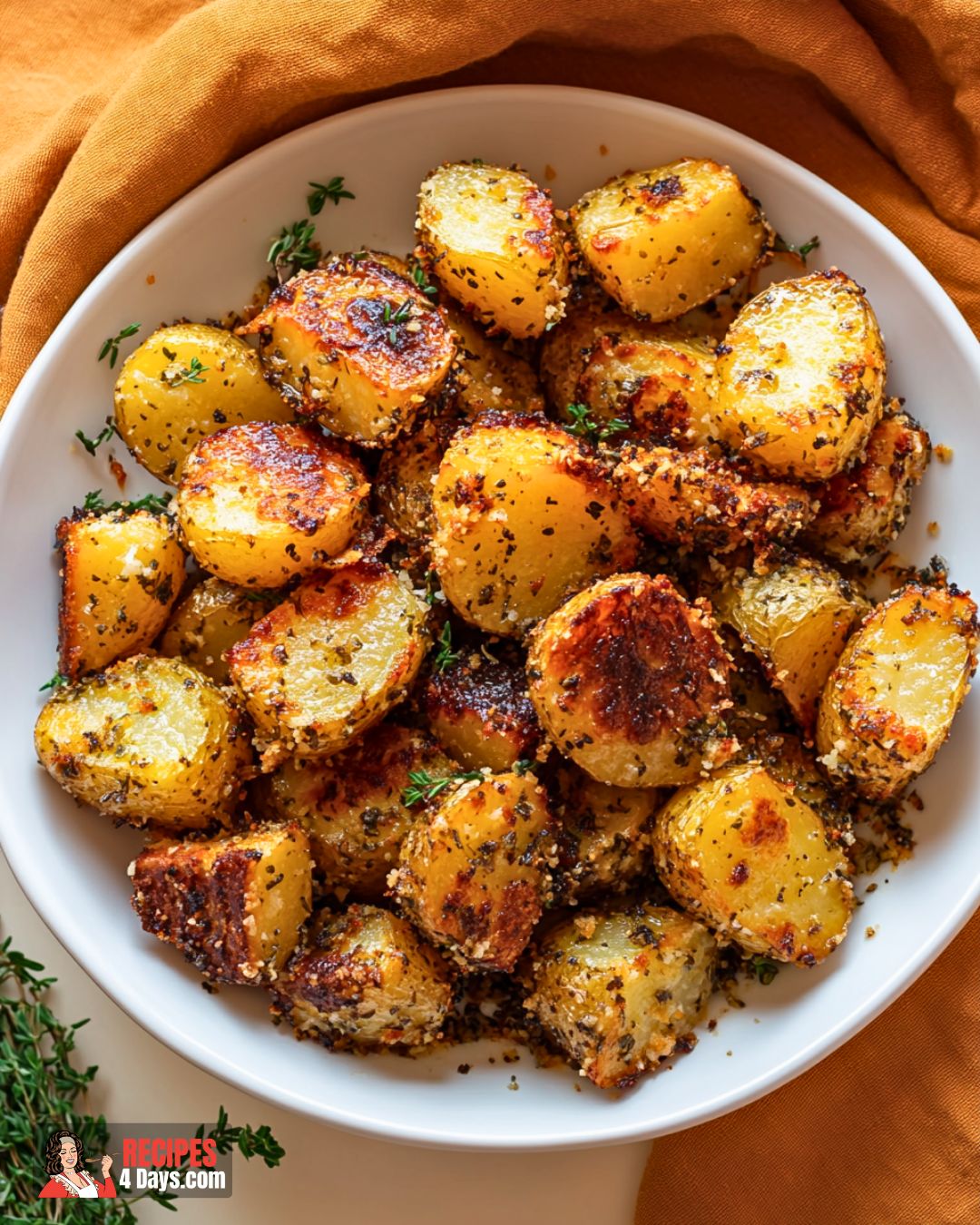 Parmesan Herb Crusted Roasted Potatoes Recipe