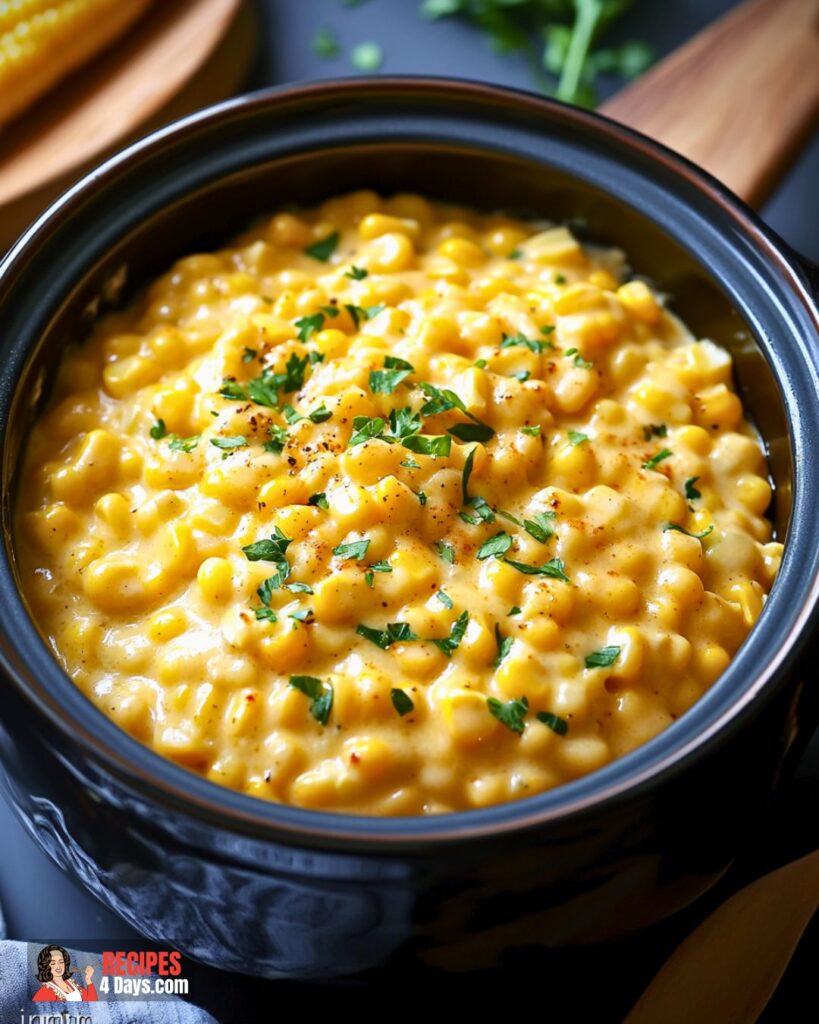 Slow Cooker Creamy Cheesy Corn Recipe