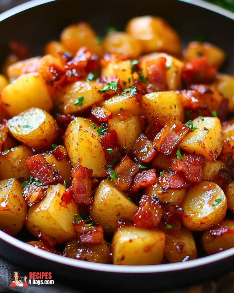 Preparing Spicy Sriracha Honey Bacon Potatoes