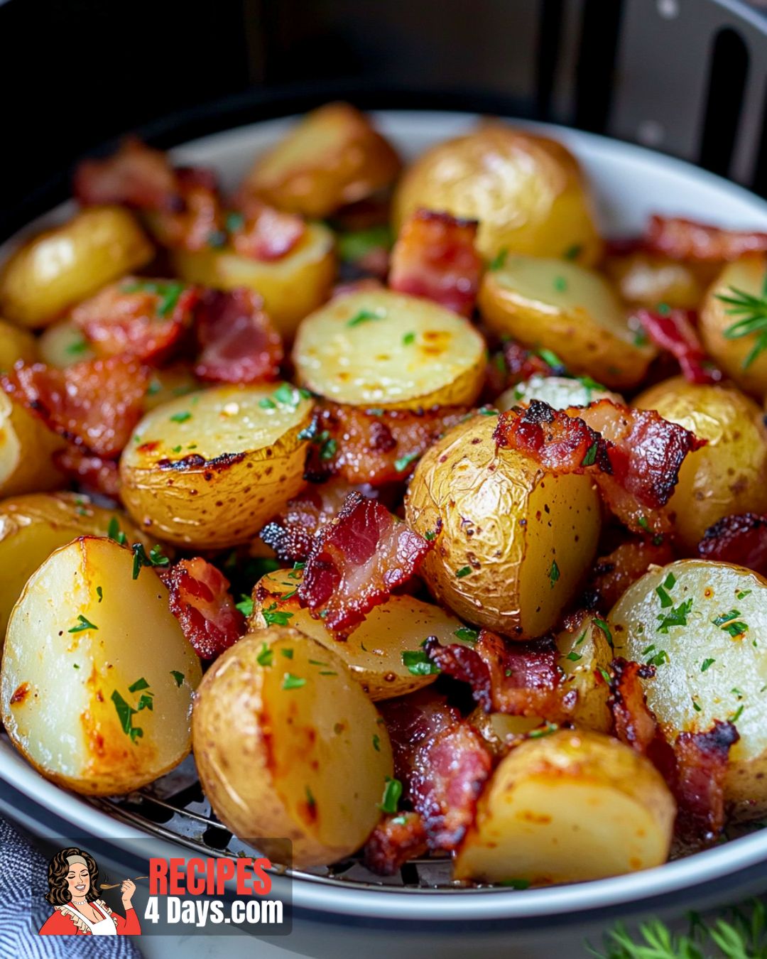 Air Fryer Roasted Potatoes and Bacon Recipe