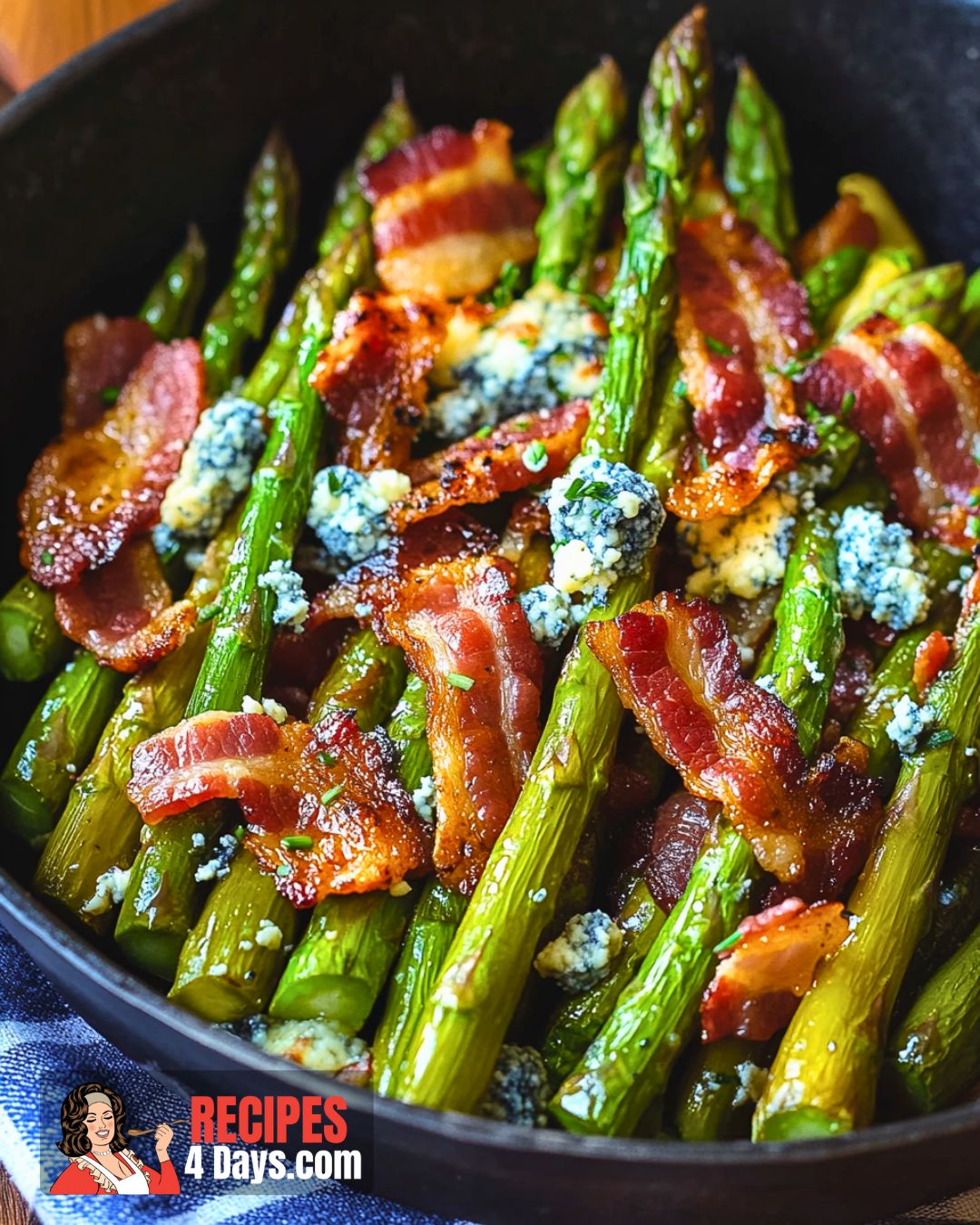 Asparagus with Blue Cheese and Bacon Recipe