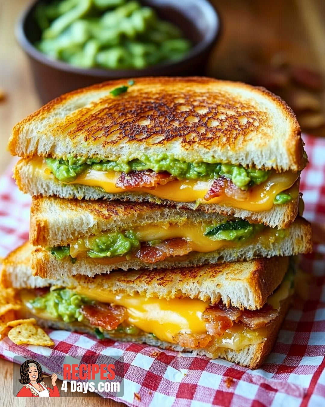 Bacon Guacamole Grilled Cheese Sandwich Recipe