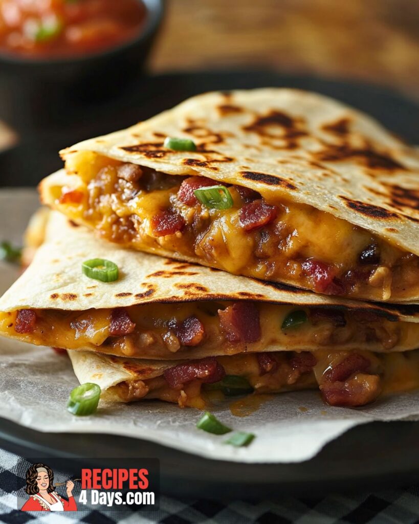 Cheesy Bacon-Bean Quesadillas Recipe