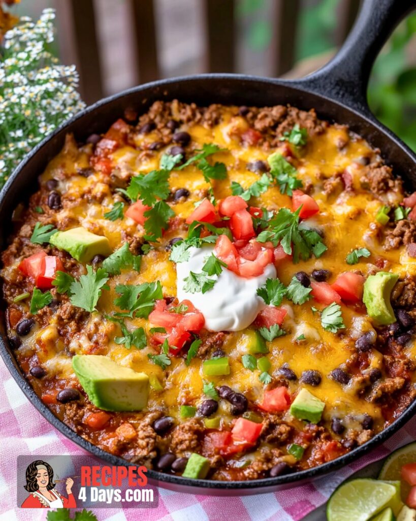 Cheesy Beef Taco Skillet Recipe