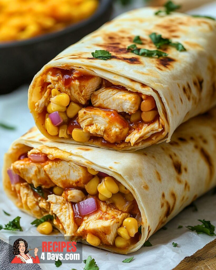 Cheesy Garlic Chicken Wraps Recipe