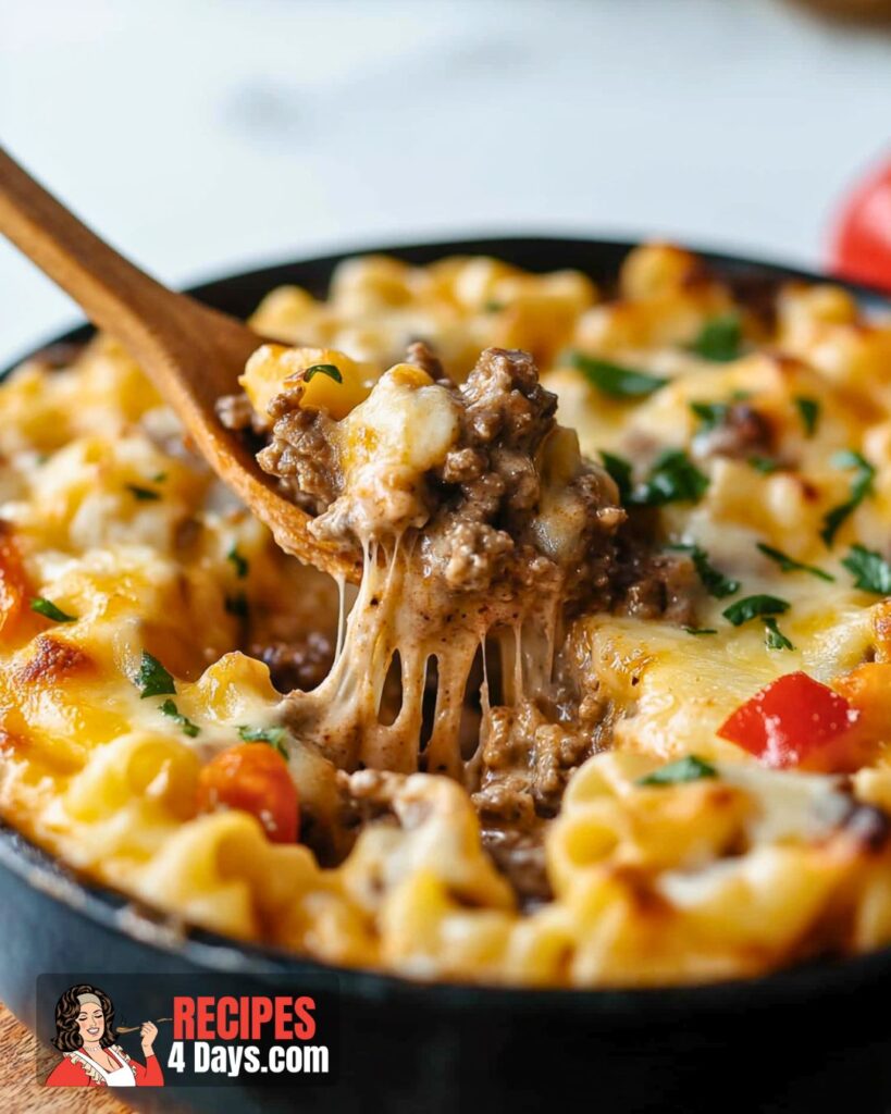 Cheesy Philly Pasta Bake Recipe