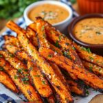 Crispy Air Fryer Garlic Parmesan Carrot Fries Recipe