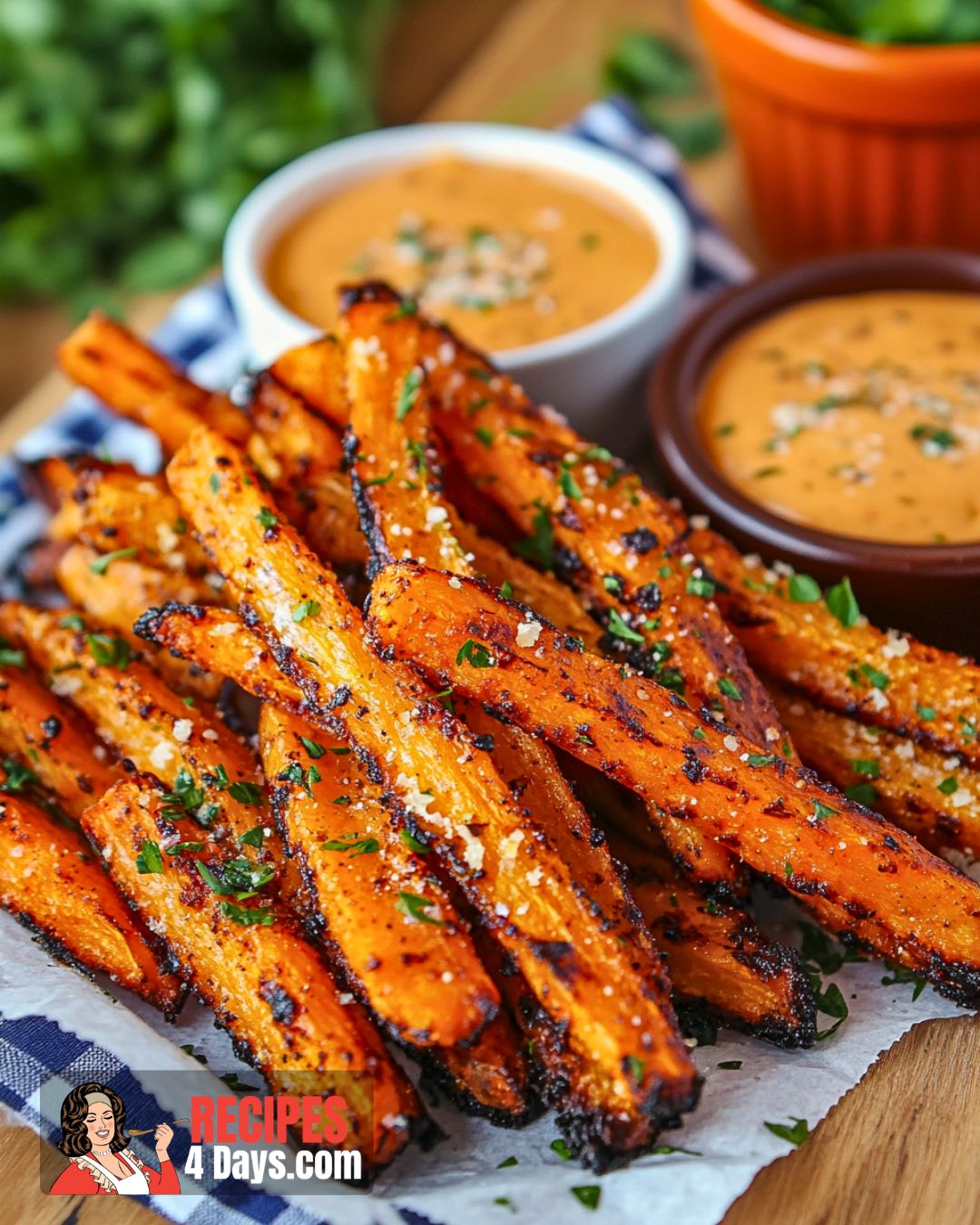 Crispy Air Fryer Garlic Parmesan Carrot Fries Recipe