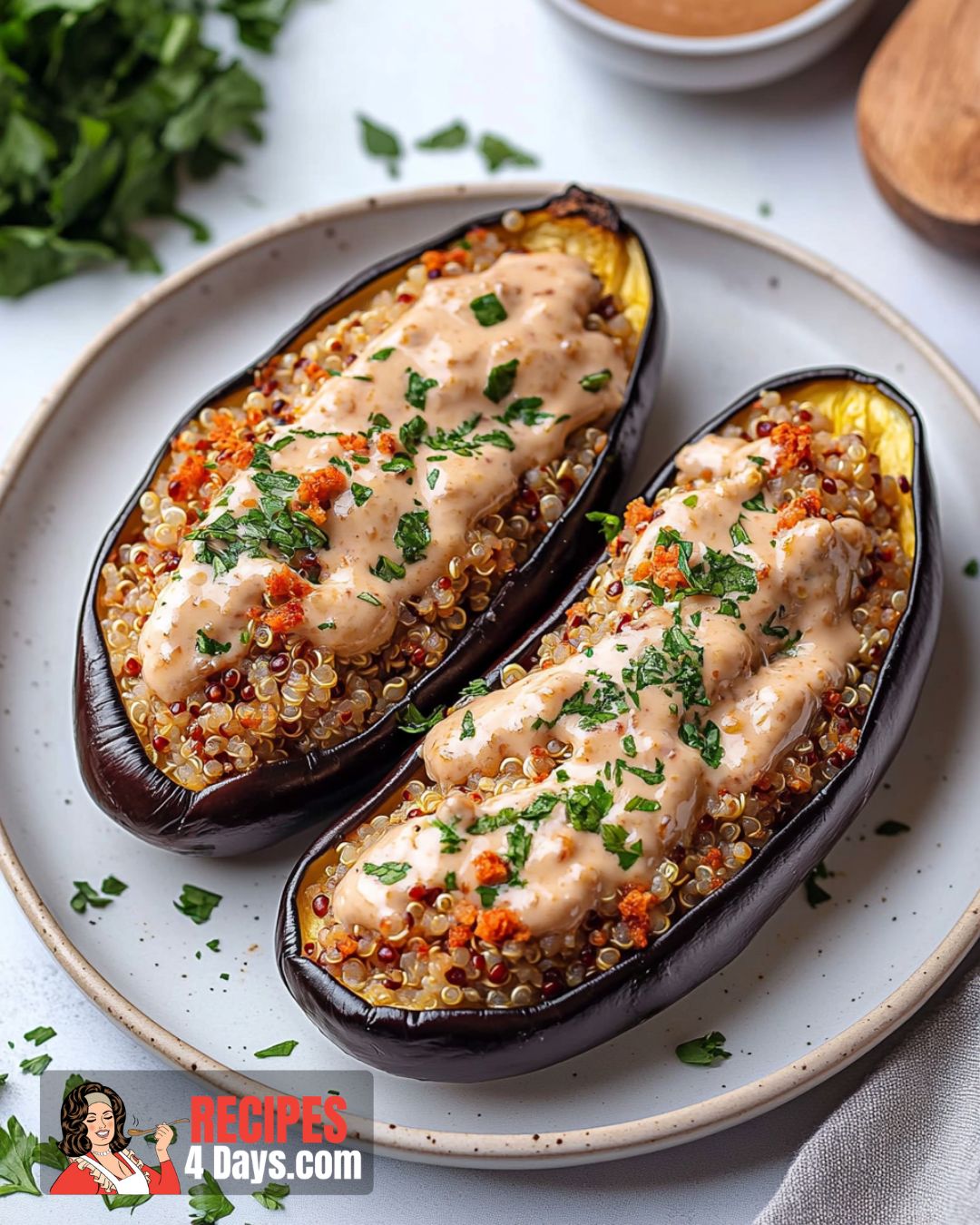 Healthy Quinoa-Stuffed Eggplant Recipe