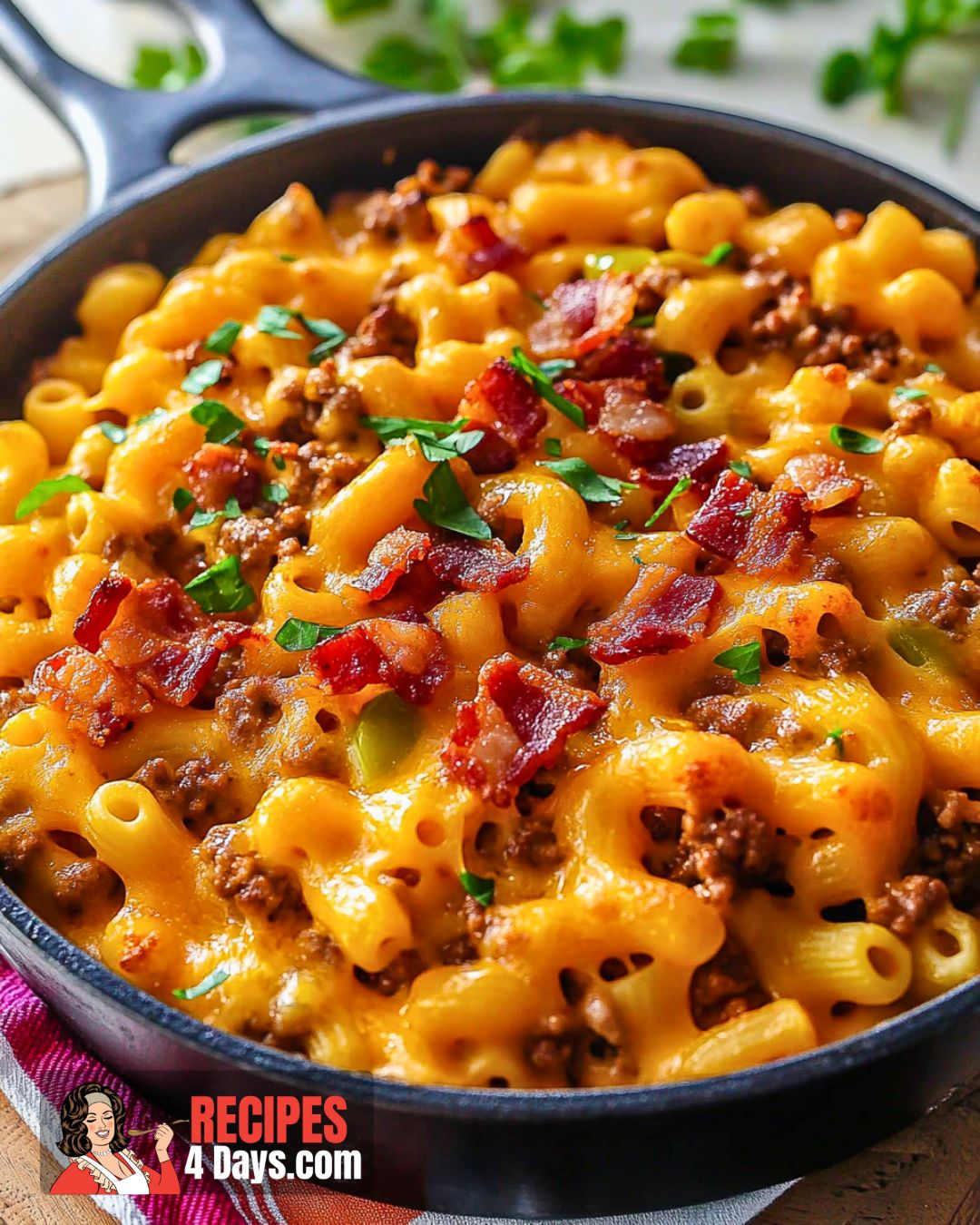 Skillet Bacon Cheeseburger Casserole Recipe