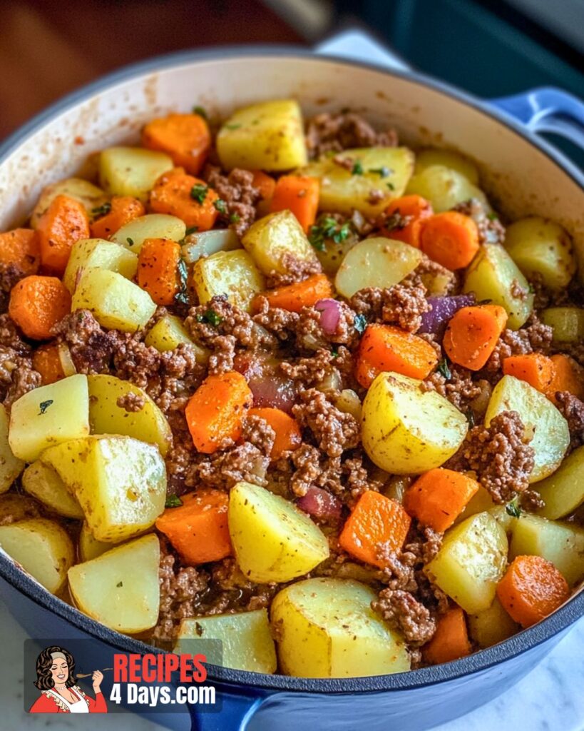 Stovetop Hamburger Potato Carrot Casserole Recipe