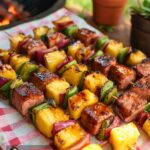 Making Hawaiian Grilled Shish Kabobs with Ham