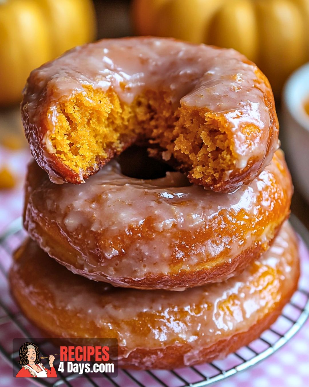 Making Healthy Glazed Baked Pumpkin Donuts